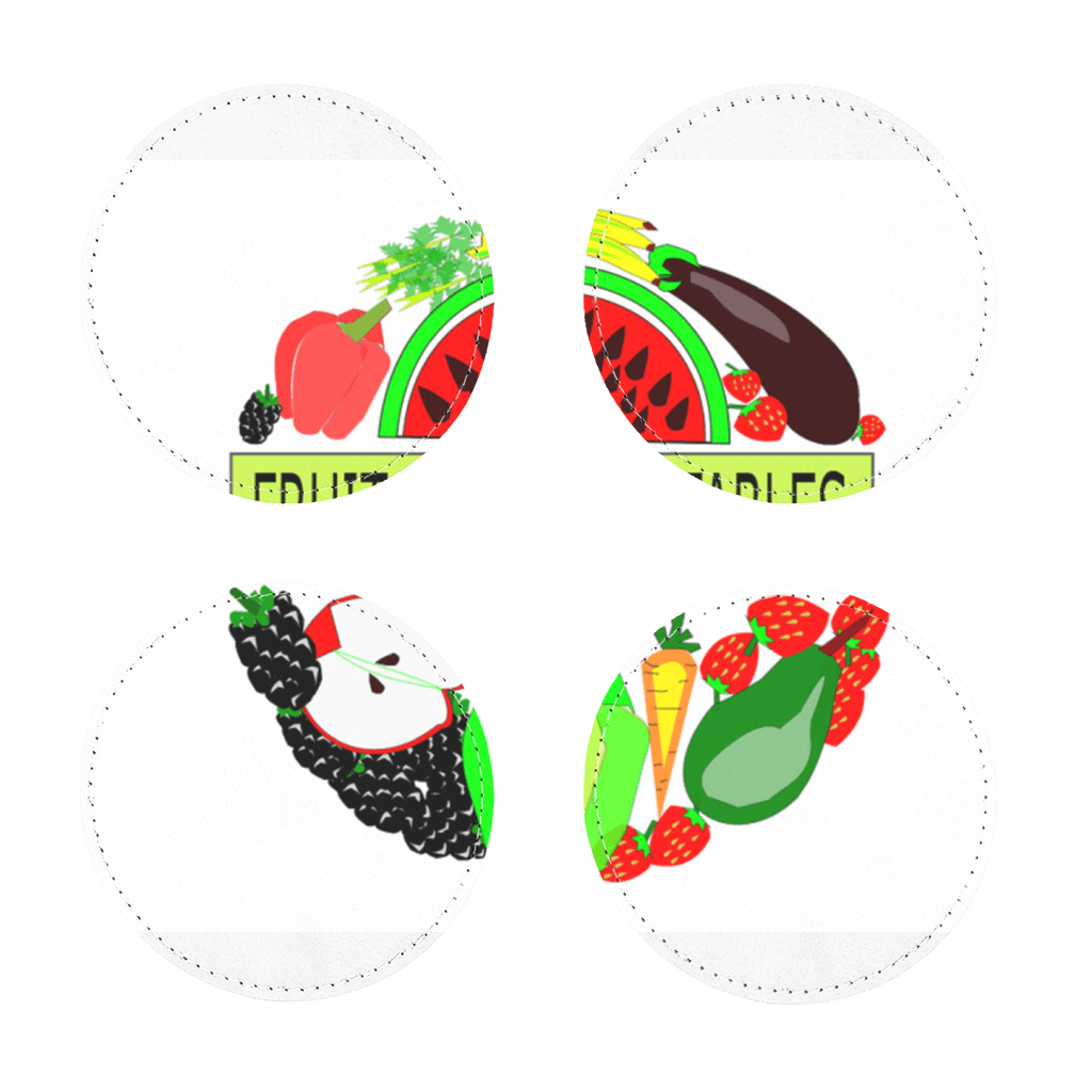 Decorate Home Waterproof Fruits And Vegetables Design Coasters 4PCS - Mercy Abounding