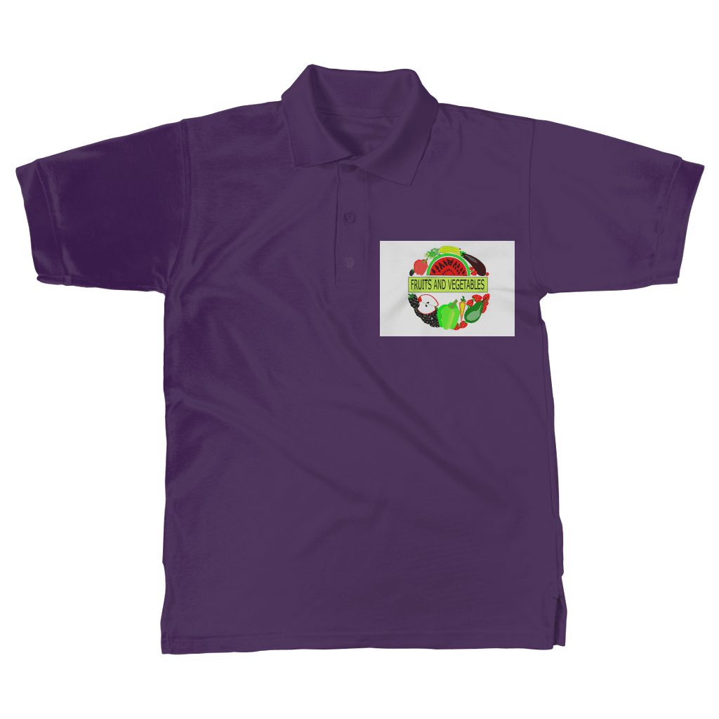 Simple Fruits And Vegetables Design Adult Polo Cotton Shirt - Mercy Abounding