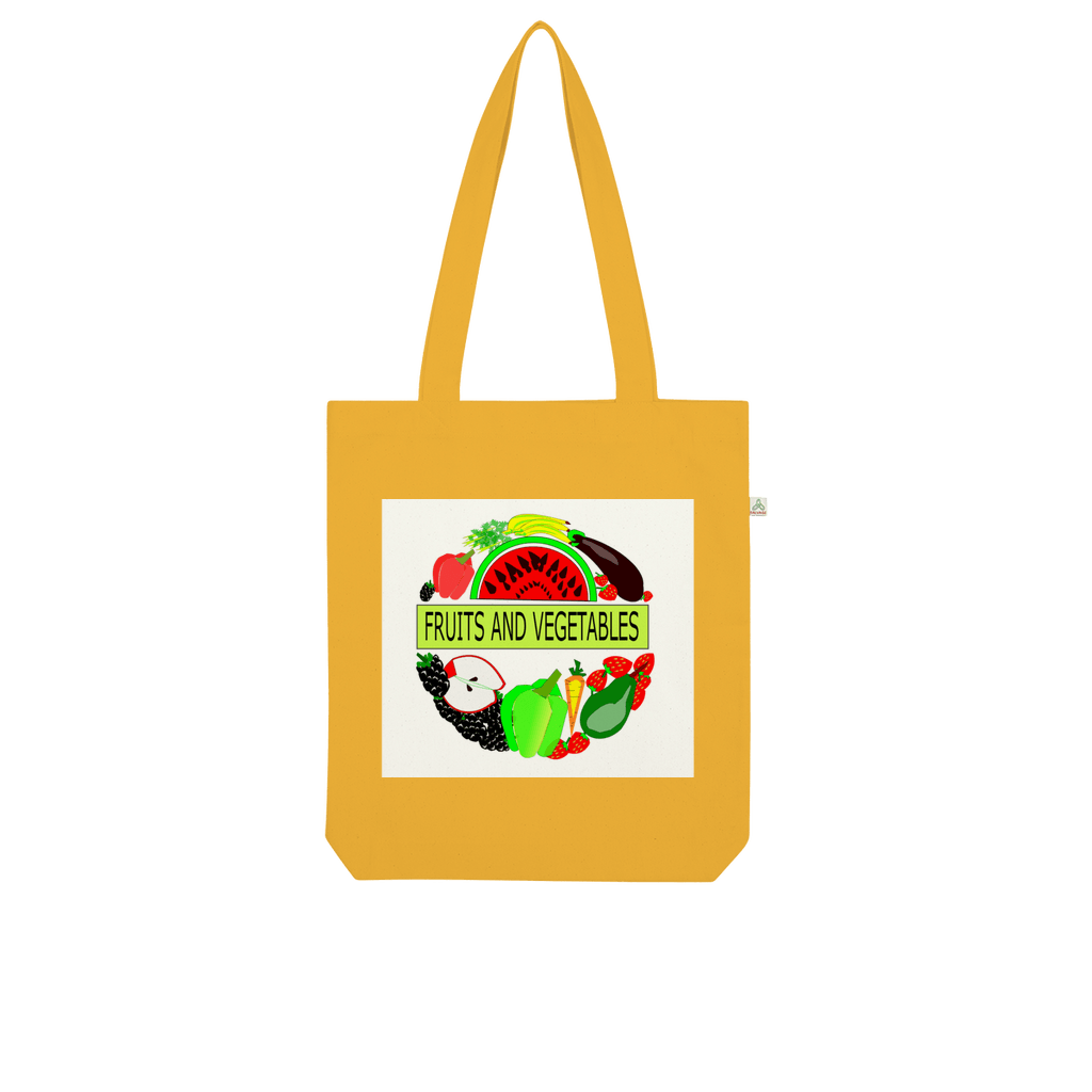 Fabric Fruits And Vegetables Design Tote Bag - Mercy Abounding