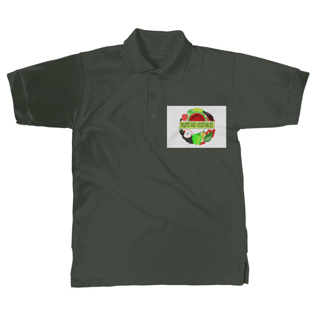Simple Fruits And Vegetables Design Adult Polo Cotton Shirt - Mercy Abounding