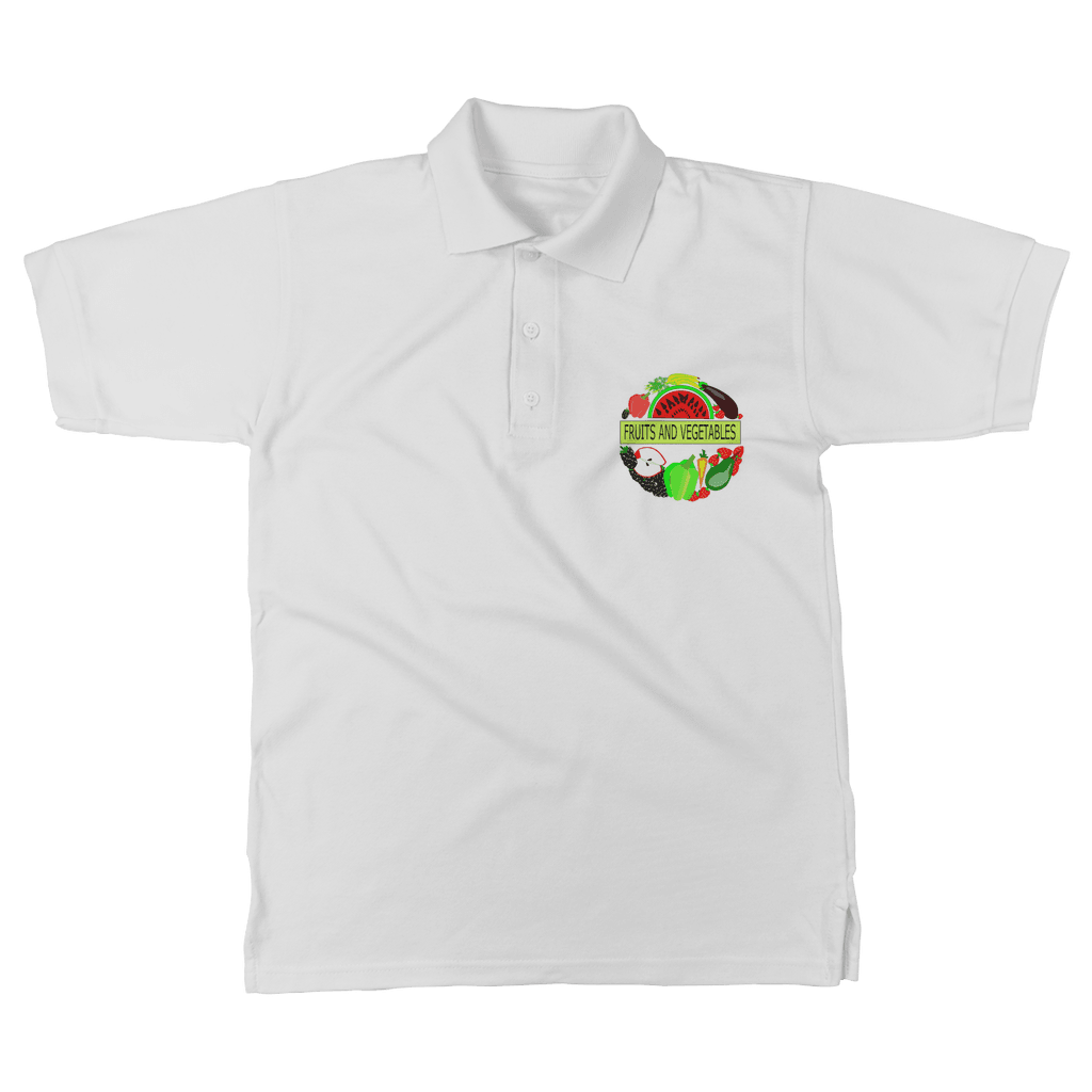 Simple Fruits And Vegetables Design Adult Polo Cotton Shirt - Mercy Abounding