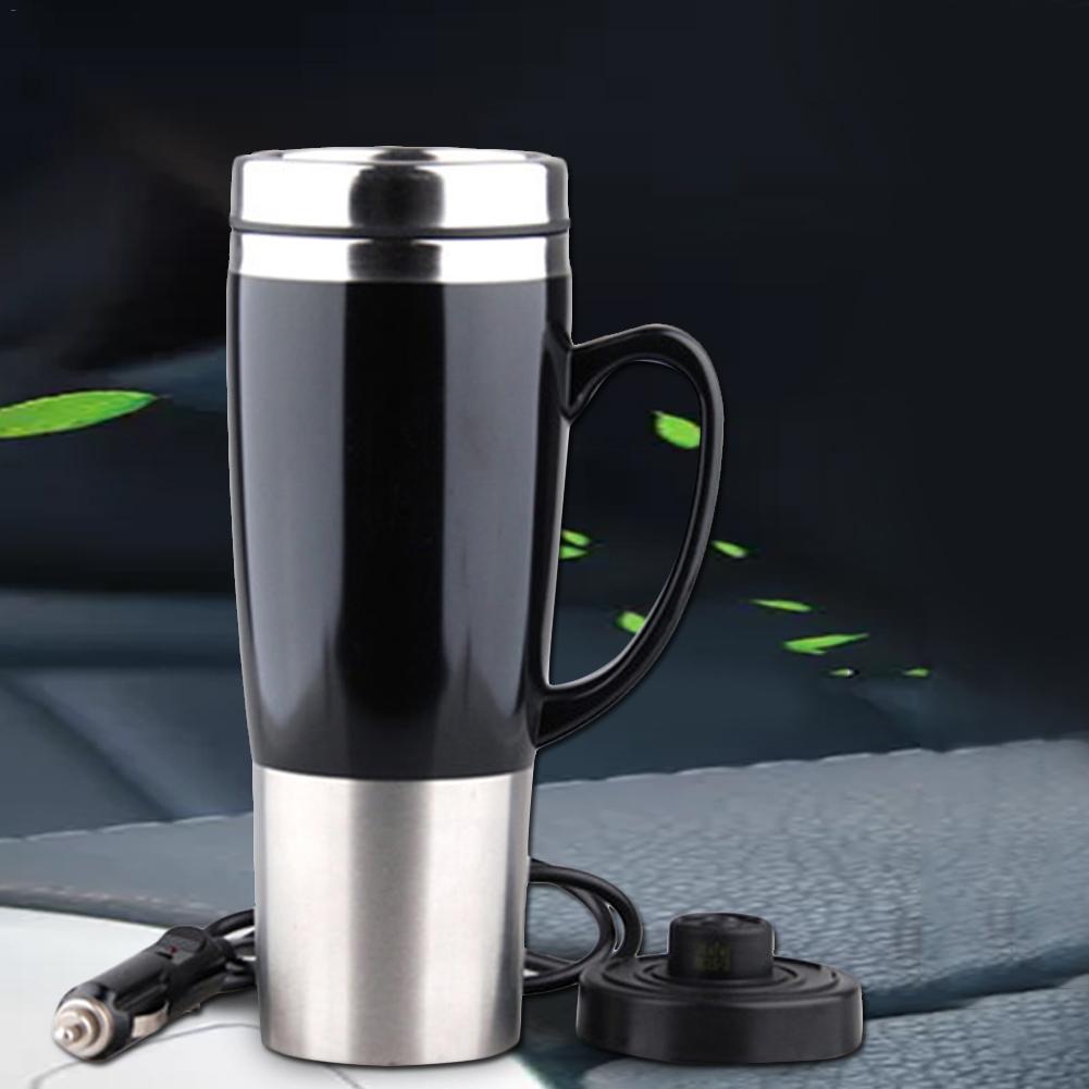 Electric Car Stainless Steel Heating Mug Travel Coffee Tea 450ML