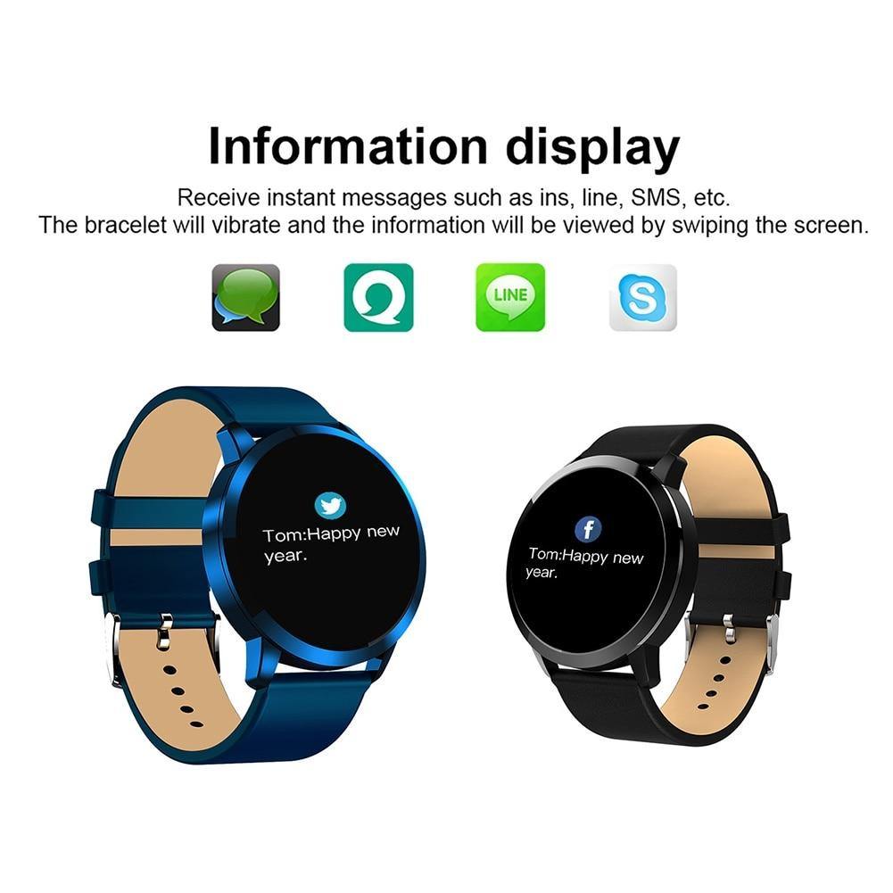 Q8 0.95-Inch OLED Color Screen Heart Rate Monitor Fitness Business Sports Smart Watch Multi-Language Waterproof Bracelet