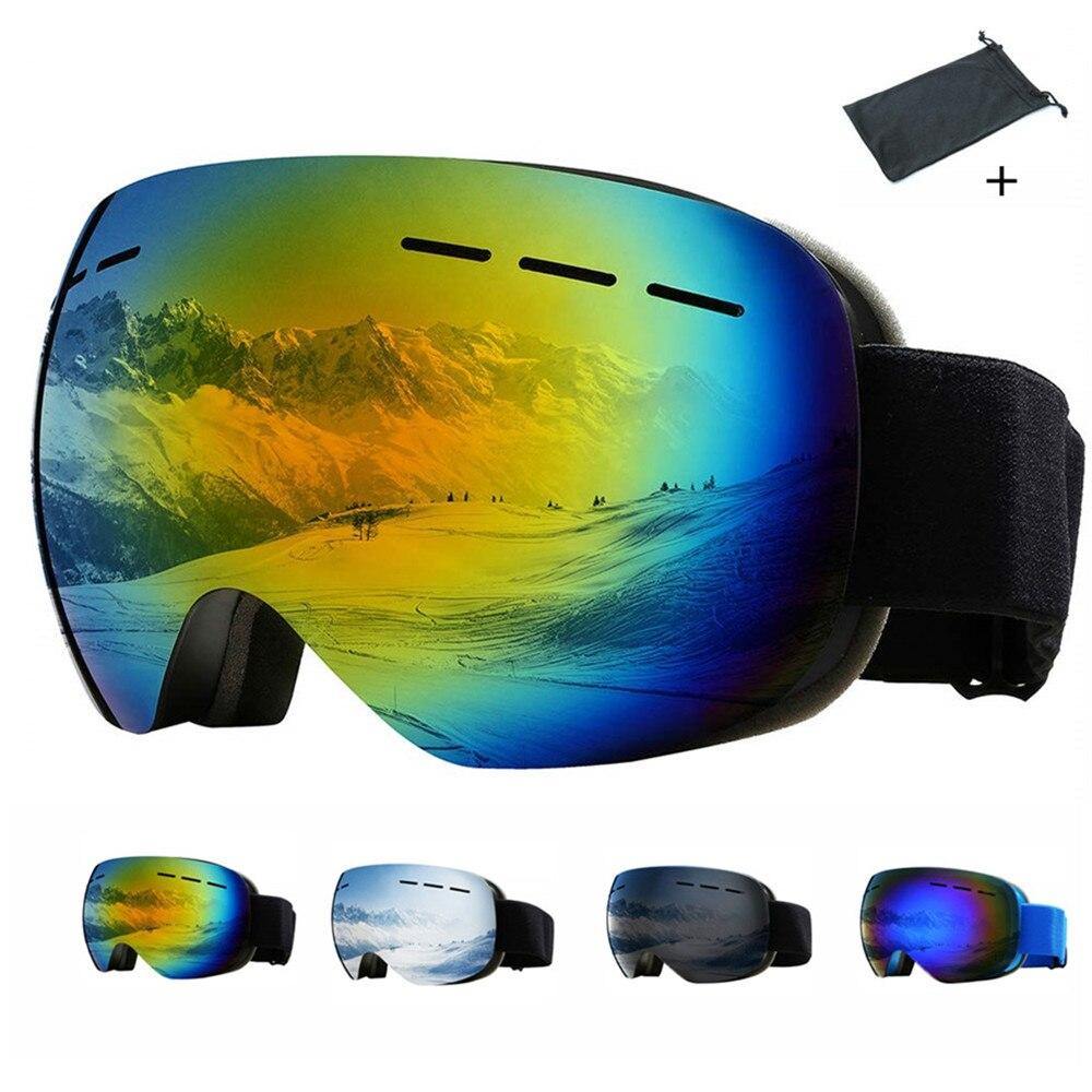 Ski Goggles Double Layers UV400 Anti Fog Glasses Protection Full Frame OTG Snowboard Snow Goggles for Men Women Youth