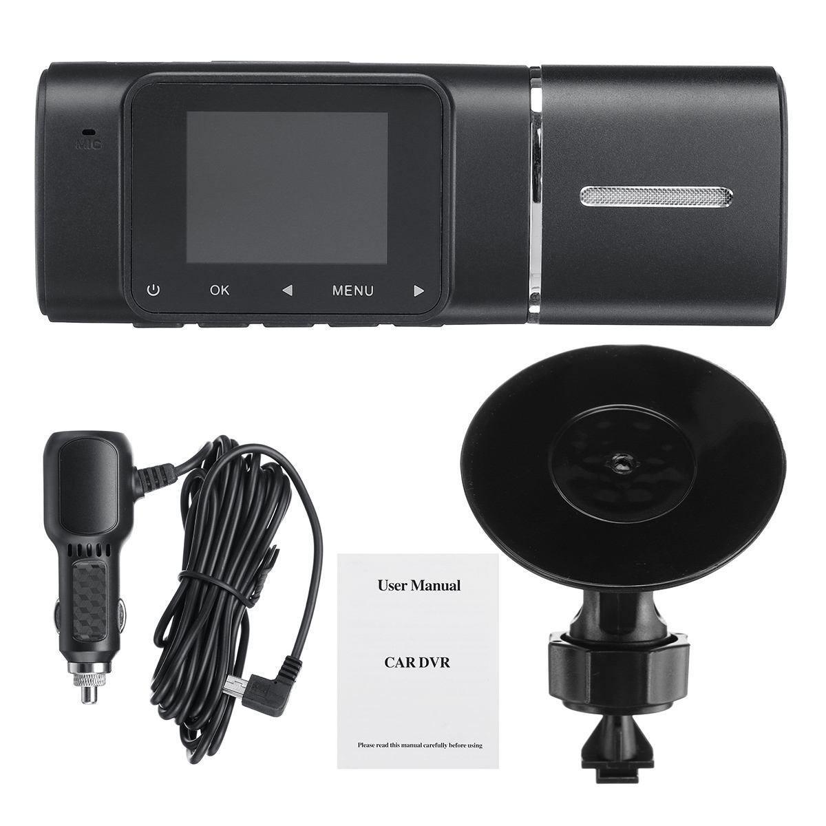 1.5 Inch LCD Screen 1080P Dual Wide Angle Lens Car DVR Dash Cam IR Night Vision Front & Inside Camera HD Video Recorder