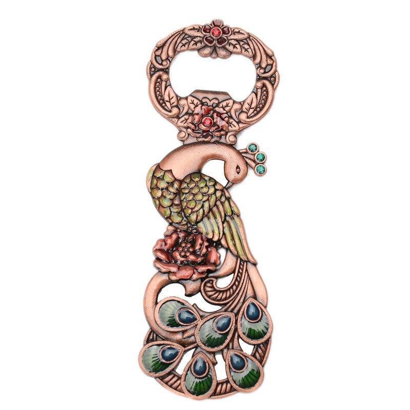 Russian Style Creative Magnetite Beer Bottle Opener European Composite Gold Rose Bird Tin Wine Opener Kitchen Bottle Opener