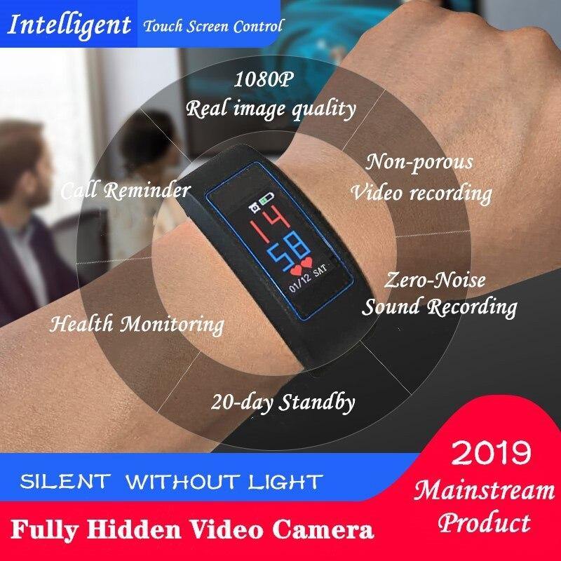 1080P Long Audio Recording HD Camera Color Touch Screen Voice Video Recorder Adult Fitness Tracker Watch Bracelet Smart Band