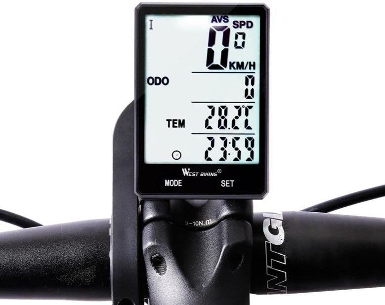 West Biking Wireless Bike Computer Speedometer Odometer Rainproof Bike Measurable Temperature Stopwatch Cycling Bicycle Computer