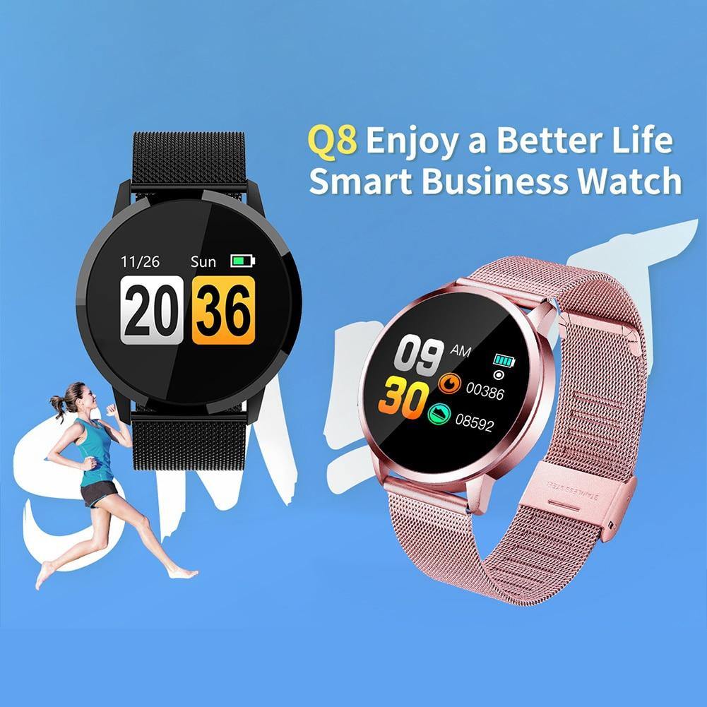 Q8 0.95-Inch OLED Color Screen Heart Rate Monitor Fitness Business Sports Smart Watch Multi-Language Waterproof Bracelet