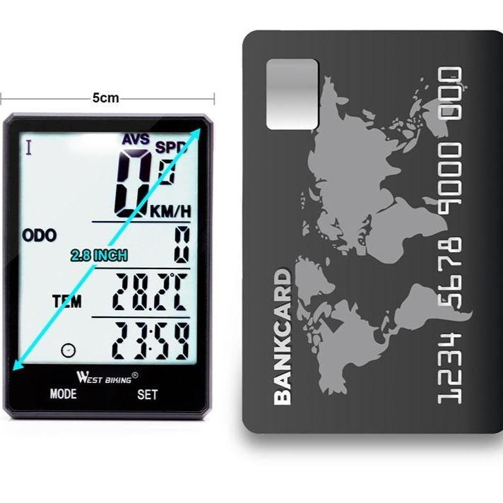 West Biking Wireless Bike Computer Speedometer Odometer Rainproof Bike Measurable Temperature Stopwatch Cycling Bicycle Computer