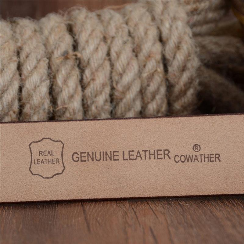 COWATHER men belt cow genuine leather designer belts for men high quality fashion vintage male strap for jeans cow skin XF002