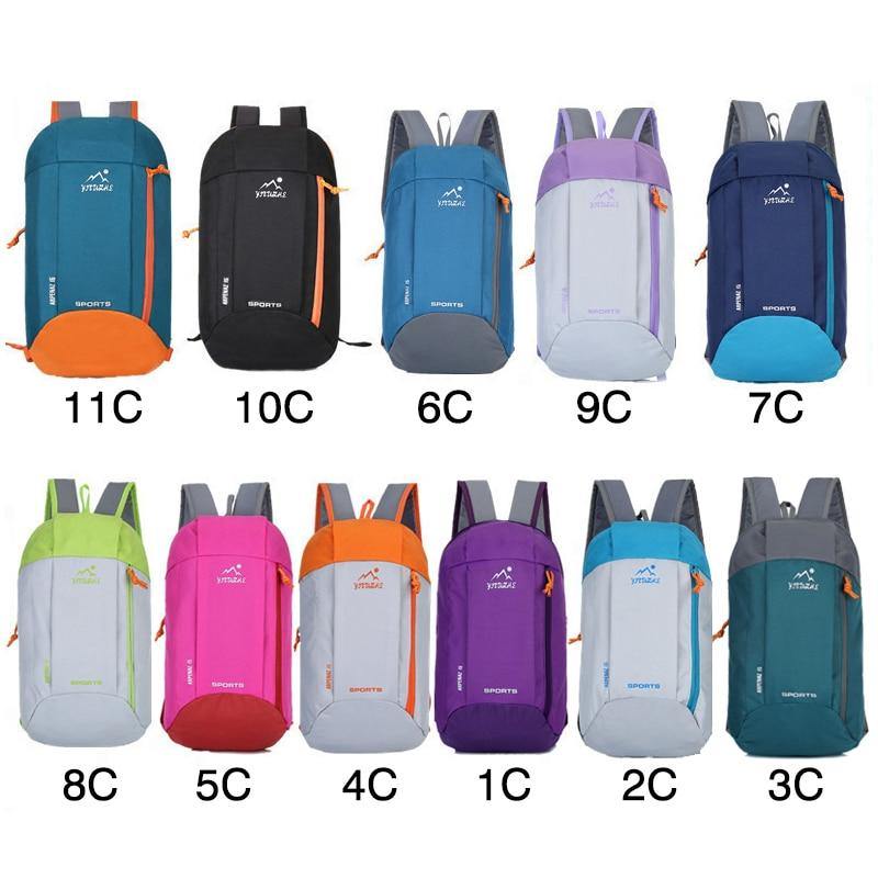 10L Men Women Child Travel Hiking Bag Zipper Adjustable Belt Camping Knapsack Outdoor Sports Light Weight Waterproof Backpack