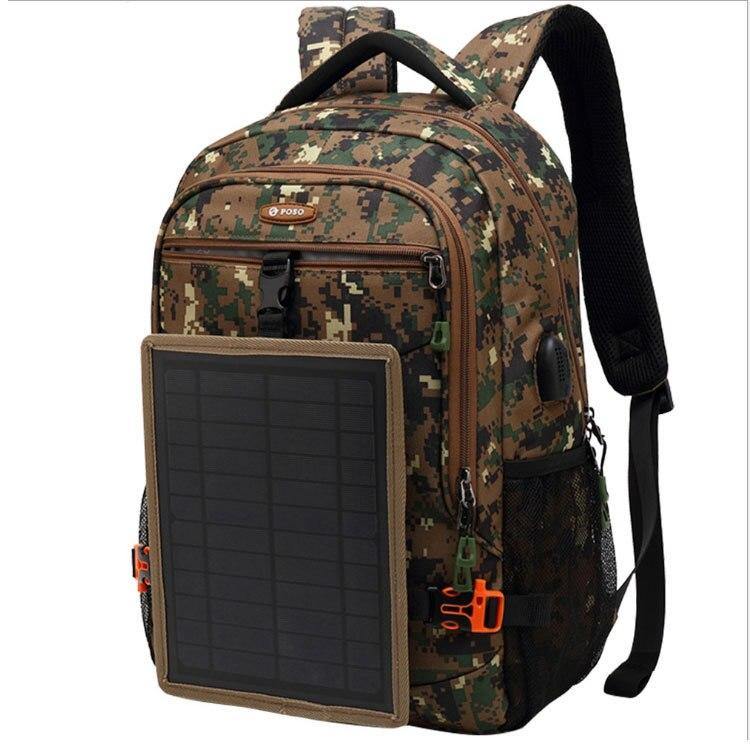 30L Military Camouflage Backpack Men Hiking Camping Bag USB Solar Charging Computer Backpack Waterproof Outdoor Travel Backpack