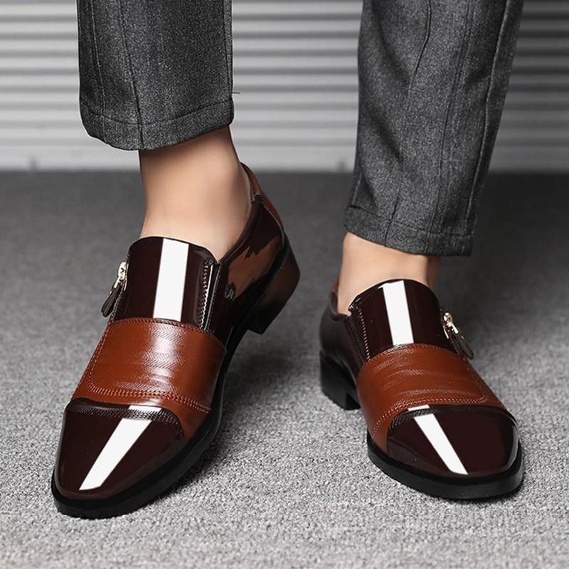 Mazefeng Classic Business Men's Dress Shoes Fashion Elegant Formal Wedding Shoes Men Slip On Office Oxford Shoes For Men Black