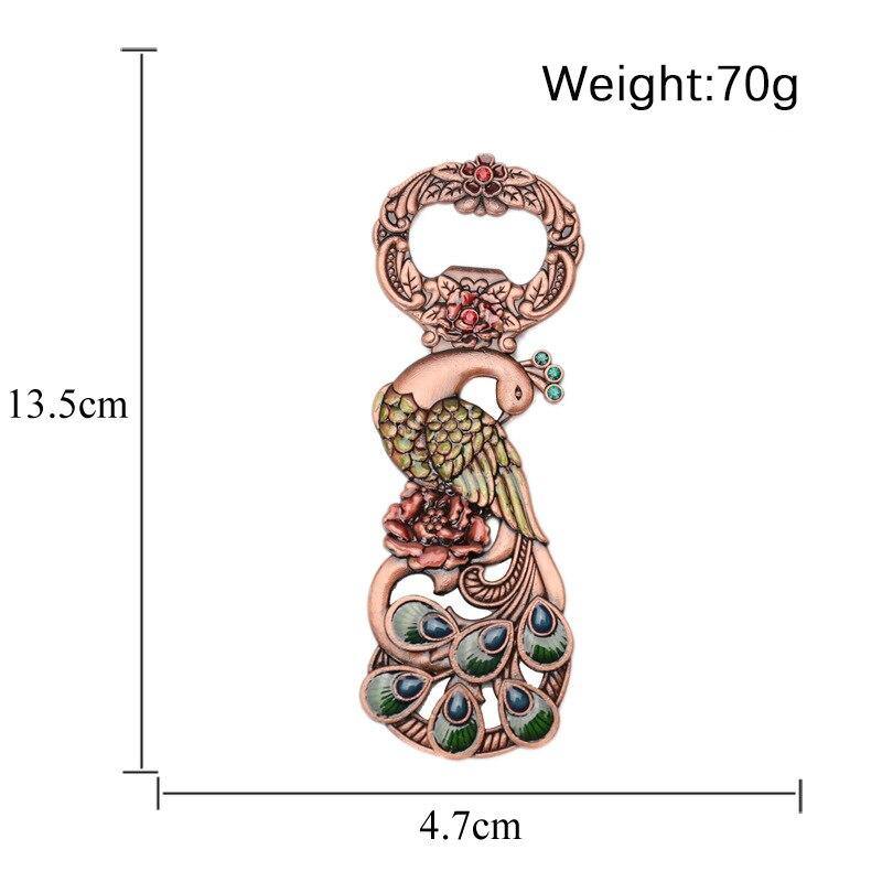 Russian Style Creative Magnetite Beer Bottle Opener European Composite Gold Rose Bird Tin Wine Opener Kitchen Bottle Opener