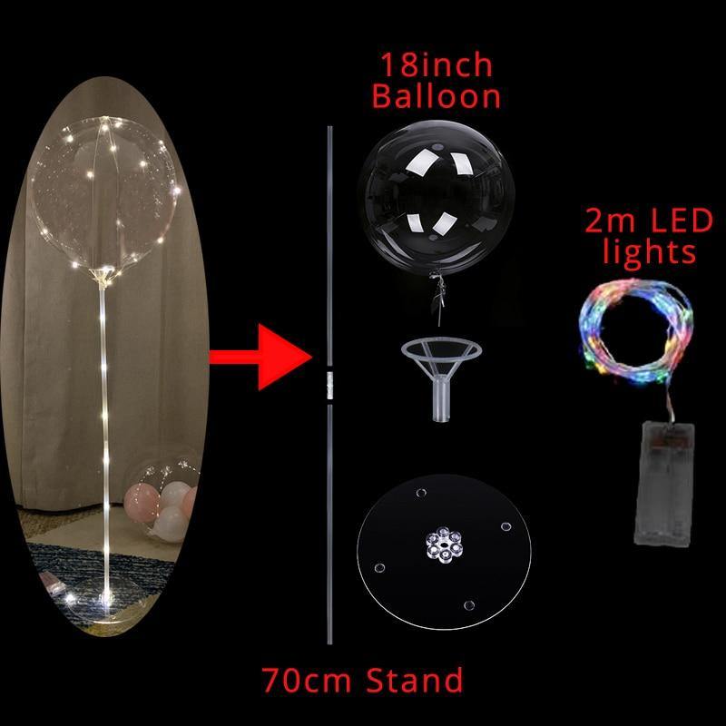 Birthday Party Decor LED Balloon Column Stand With Base Transparent Foil Balloon Christmas Wedding Decor Home Decor Accessories