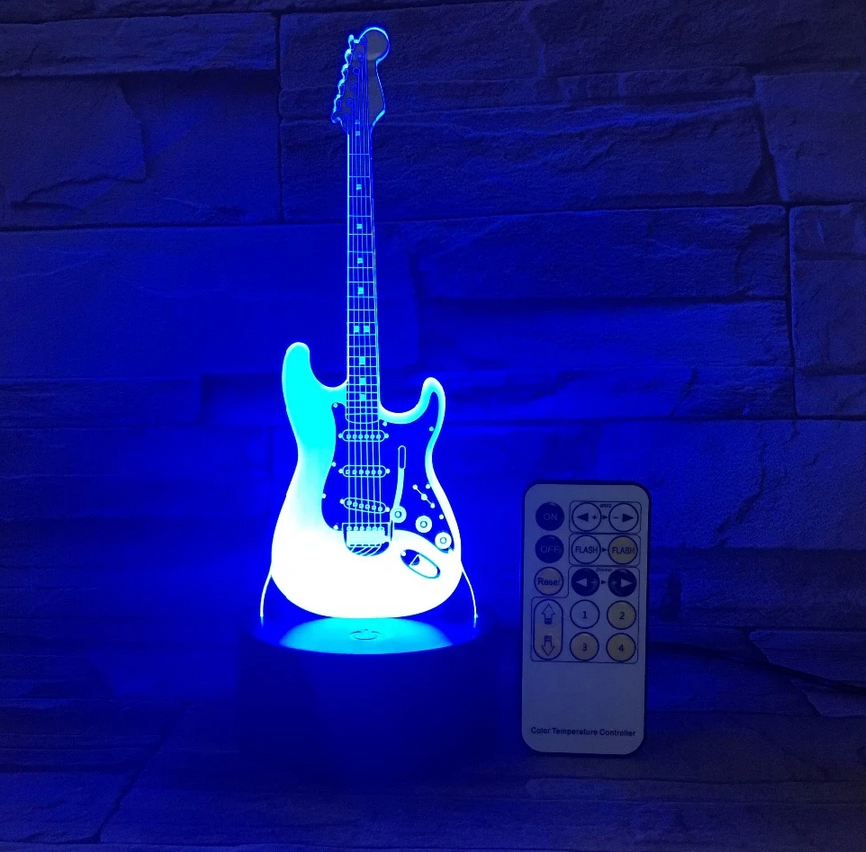 3D Guitar Shape Led USB Night Lighting For Indoor Decorations