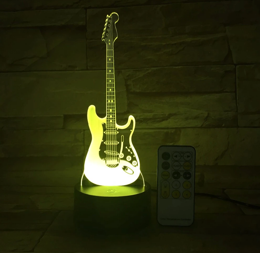 3D Guitar Shape Led USB Night Lighting For Indoor Decorations