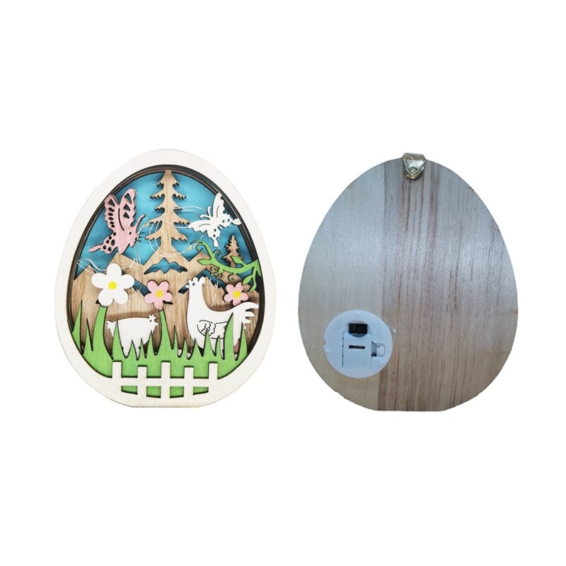 Easter Wooden LED Light Gifts Home Ornament Decoration