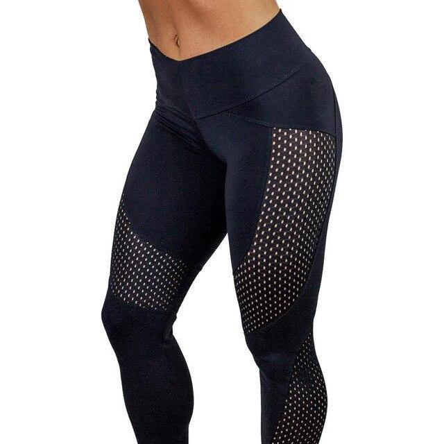 Sexy Women Sports Leggings lastic Mesh Yoga ights Women - Mercy Abounding