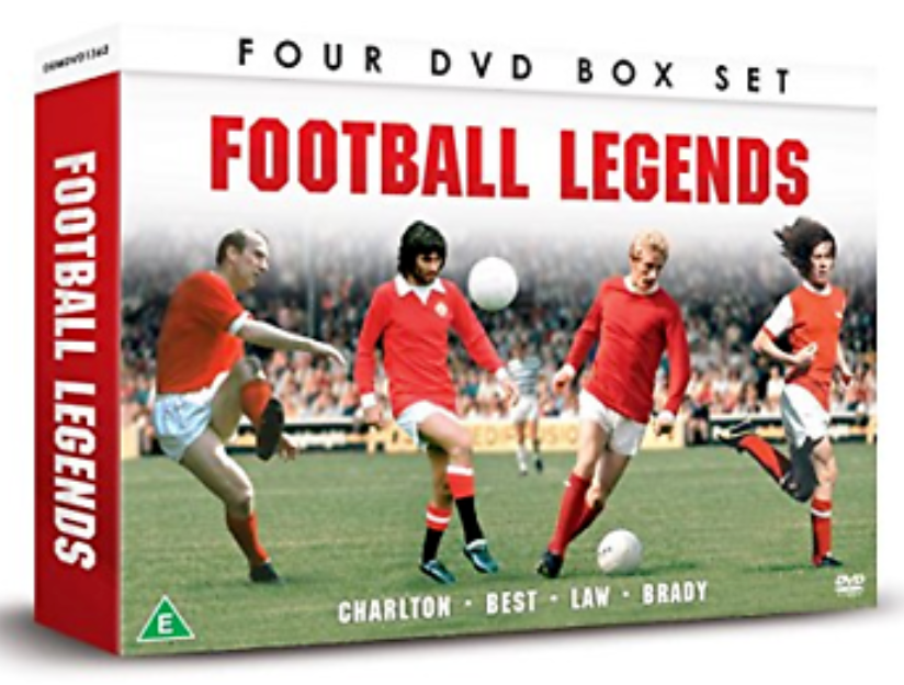 Four DVD box set football legends Charlton best law brady