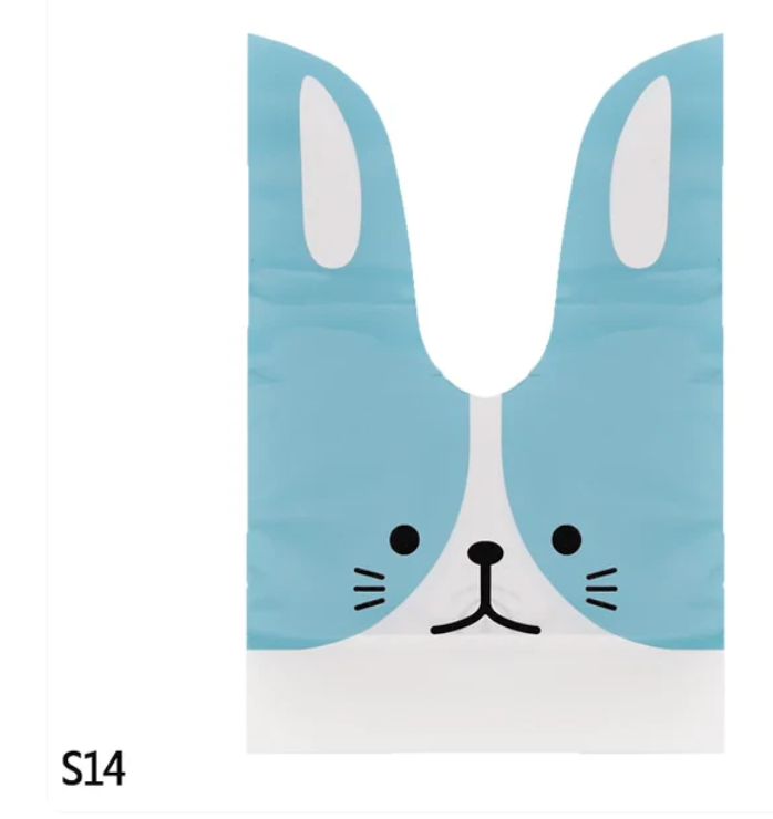 Easter Bunny Plastic Rabbit Cookie Bag Birthday Party Gift