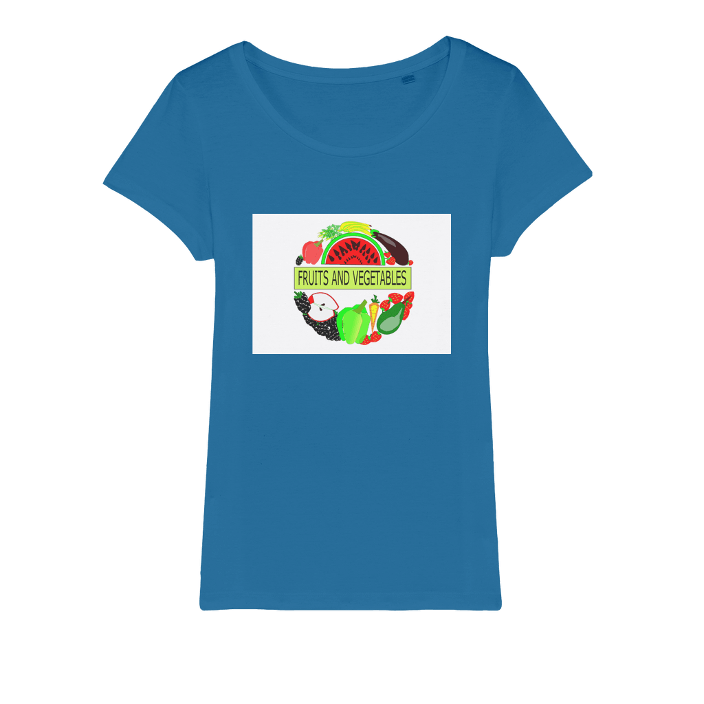 Frabric Fruits And Vegetables Design Jersey Womens T-Shirt - Mercy Abounding
