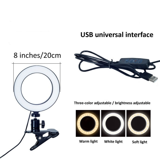 Ring Video Selfie Streaming Studio Video Light USB Cable