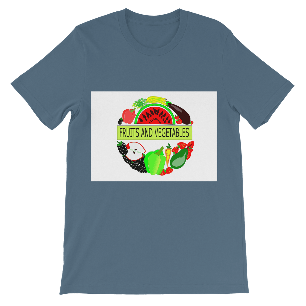 Preshrunk Jersey Fruits And Vegetables Design Classic Kids T-Shirt - Mercy Abounding