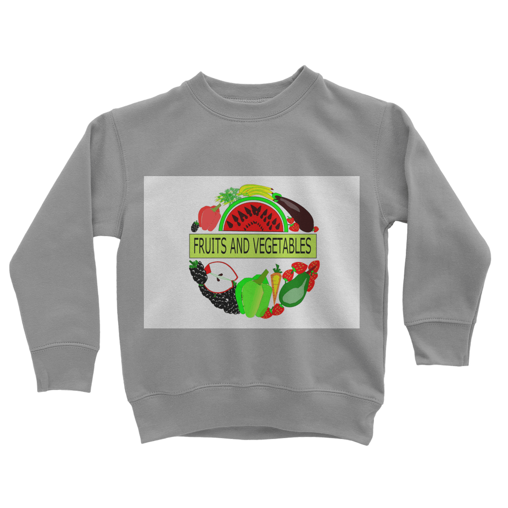 Classic Fruits And Vegetables Design Kids Sweatshirt - Mercy Abounding