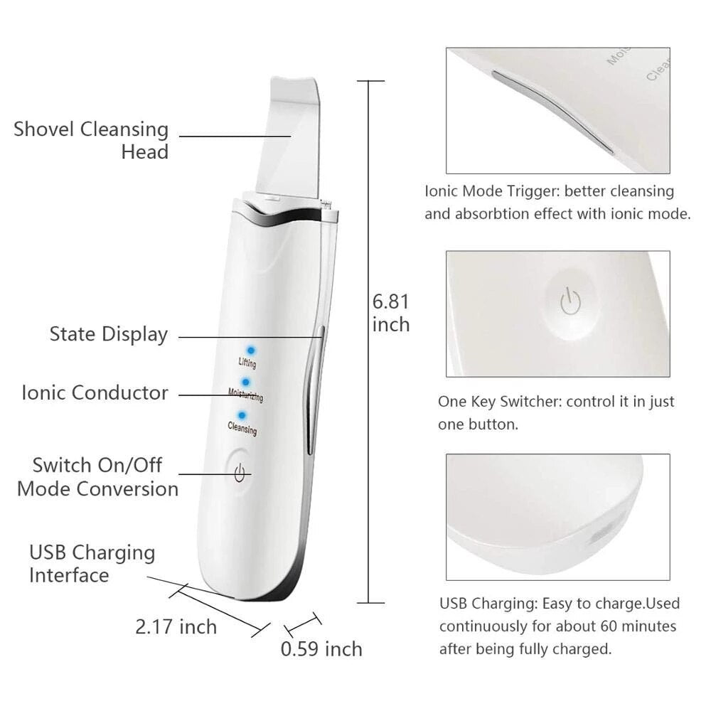 Vibration Ultrasonic Skin Scrubber Blackhead Facial Remover