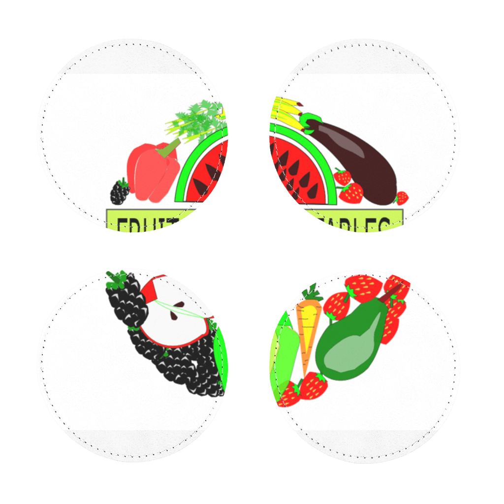 Decorate Home  Waterproof Fruits And Vegetables Design Coasters 4PCS - Mercy Abounding