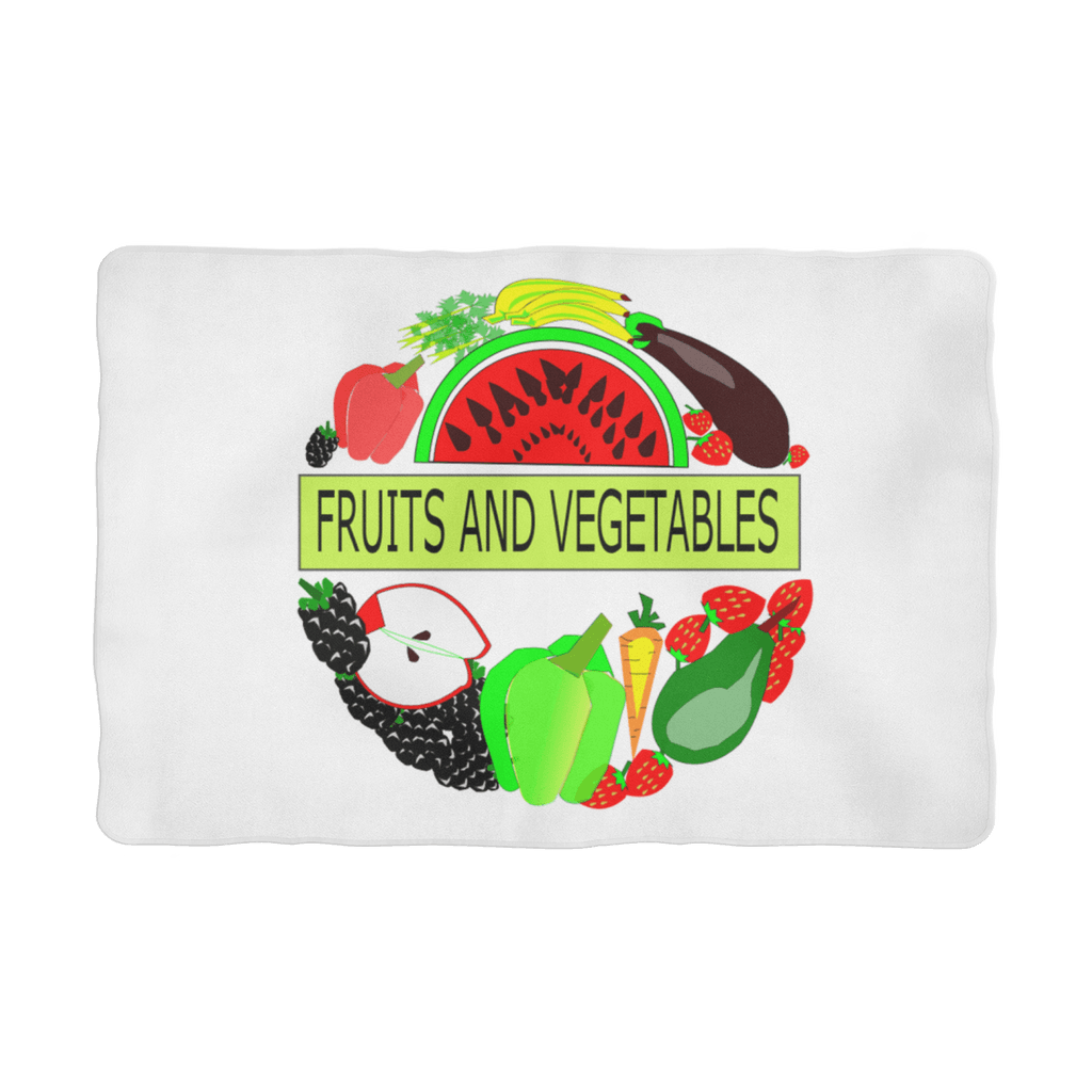 Polar Cuddle Fleece Fabric Fruits And Vegetables Design Pet Blanket - Mercy Abounding