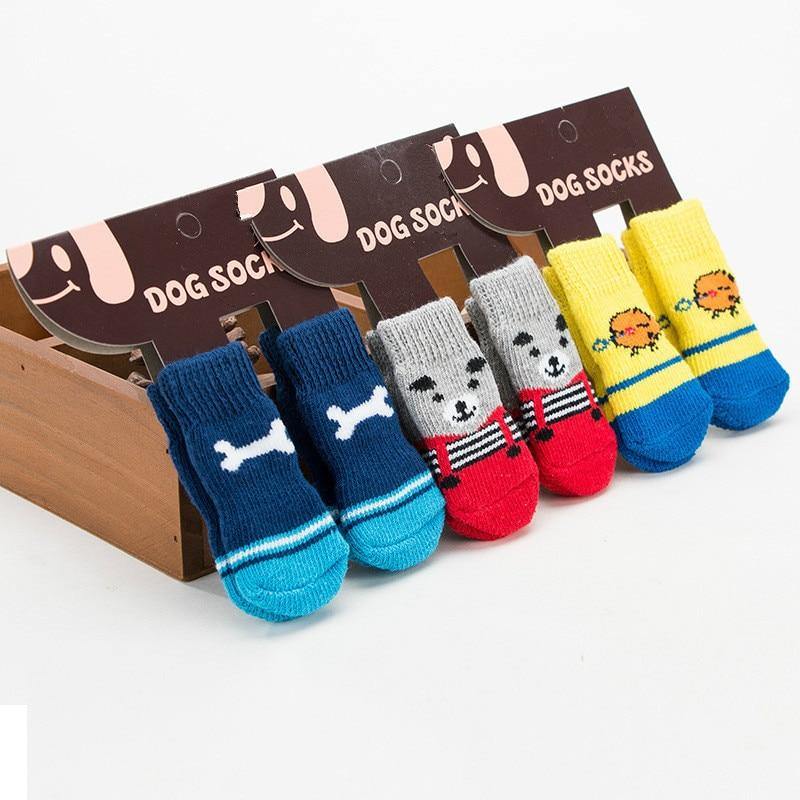 Warm Puppy Dog Cartoon Anti Slip Socks 4Pcs/Set - Mercy Abounding