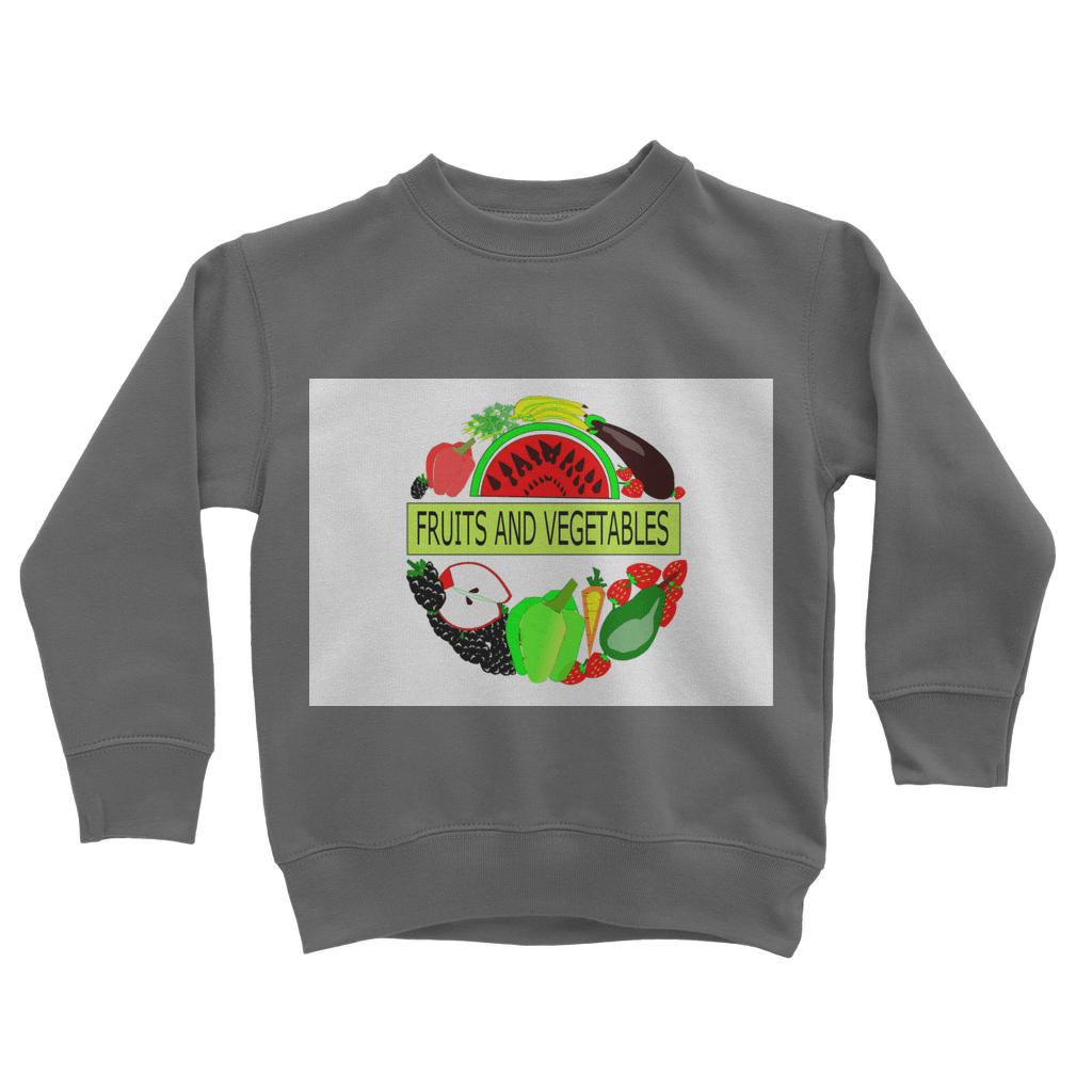 Classic Fruits And Vegetables Design Kids Sweatshirt - Mercy Abounding