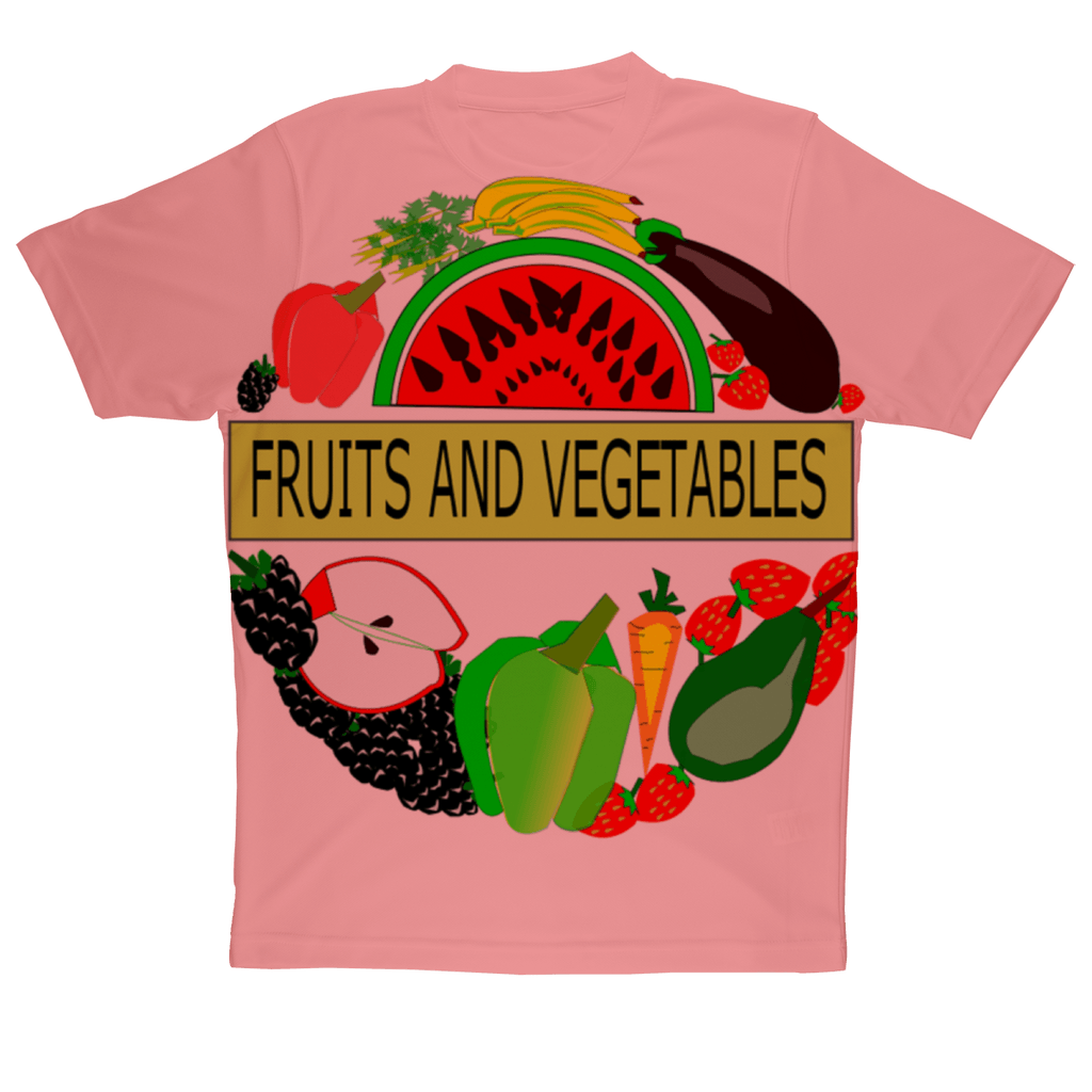 Gorgeous Polyester Crew Neck Fruits And Vegetables Design Adult Children T-Shirt - Mercy Abounding