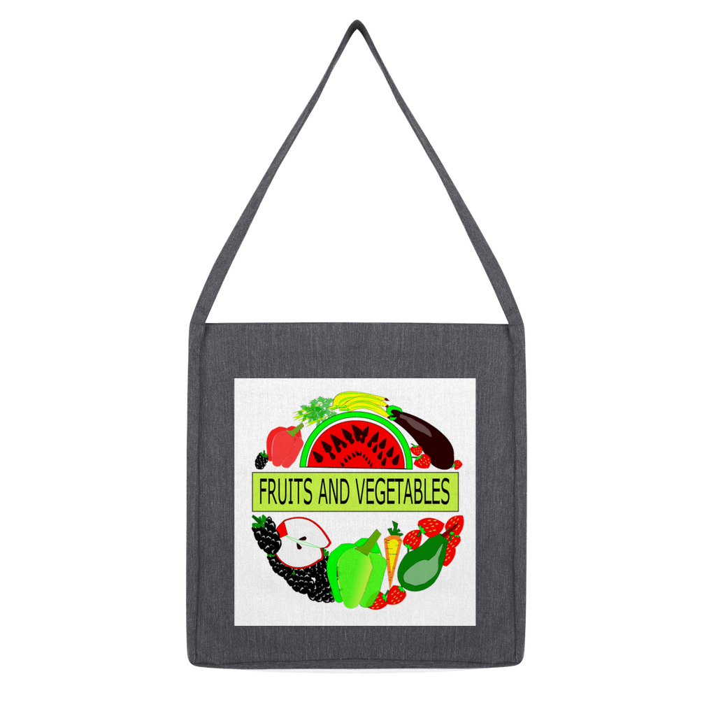 Classic Cotton Fabric Fruits And Vegetables Design Tote Bag - Mercy Abounding