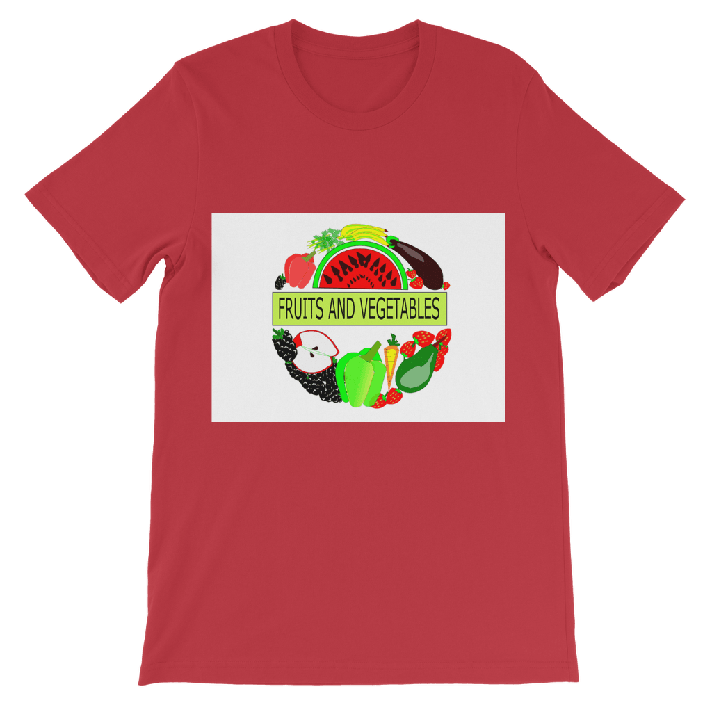 Preshrunk Jersey Fruits And Vegetables Design Classic Kids T-Shirt - Mercy Abounding