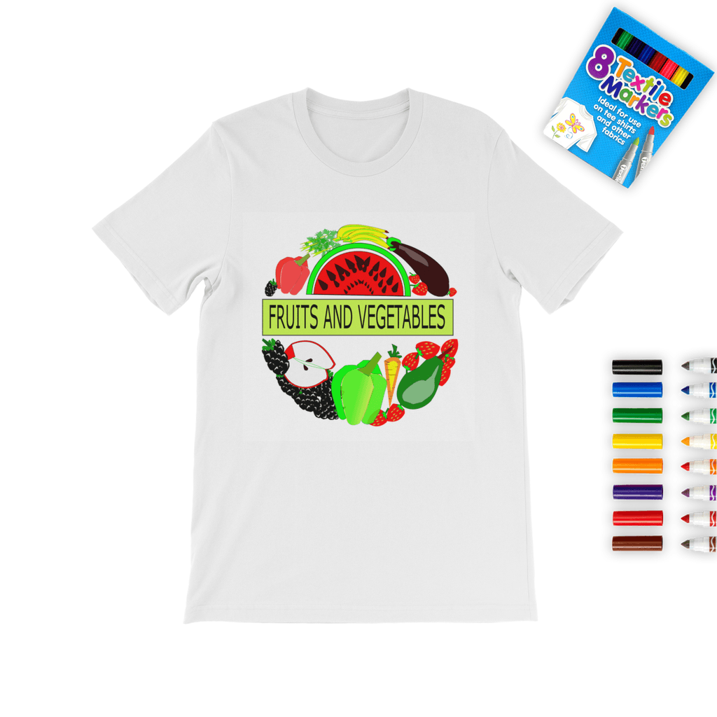 Unique textile Fruits And Vegetables Design Fabric Colouring T-Shirt - Mercy Abounding