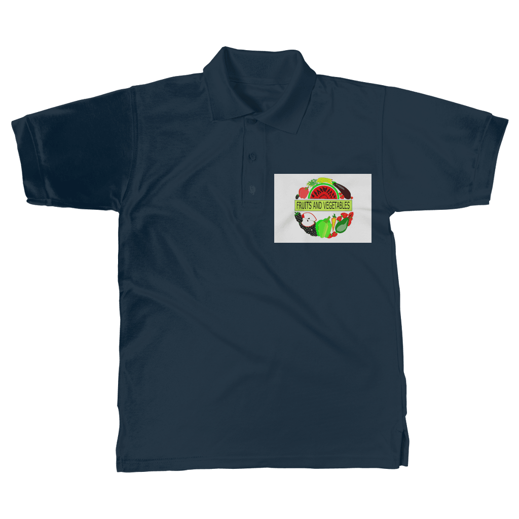 Simple Fruits And Vegetables Design Adult Polo Cotton Shirt - Mercy Abounding