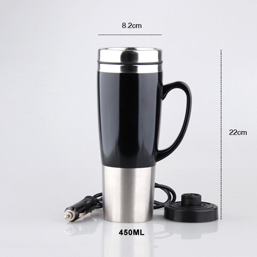 Electric Car Stainless Steel Heating Mug Travel Coffee Tea 450ML