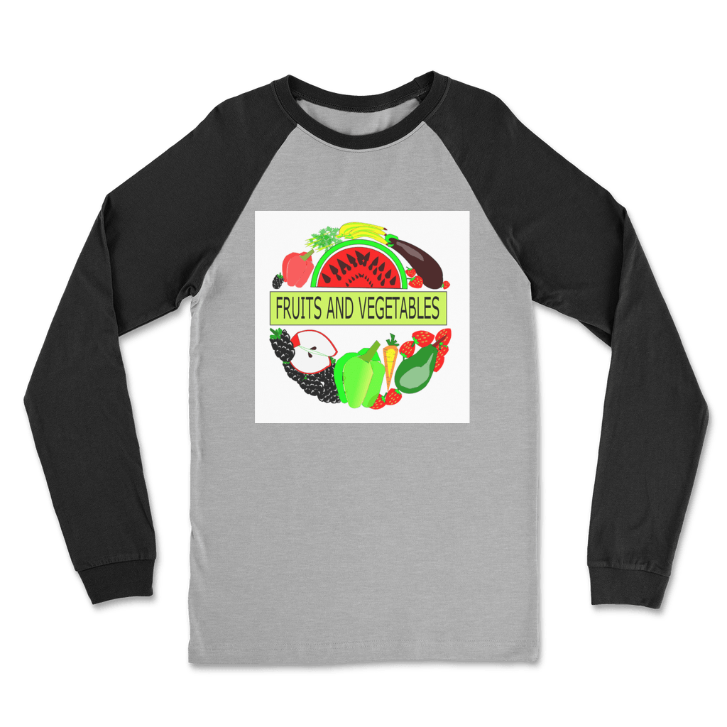 Beautiful Fruits And Vegetables Design Raglan Long Sleeve Shirt - Mercy Abounding