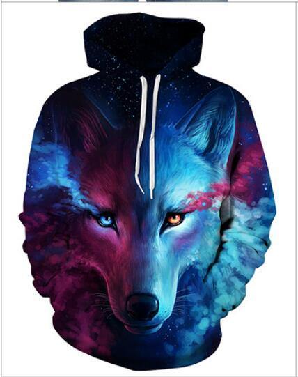 Gorgeous Men Woman Wolf Hooded Sweater For Couple, Sport - Mercy Abounding