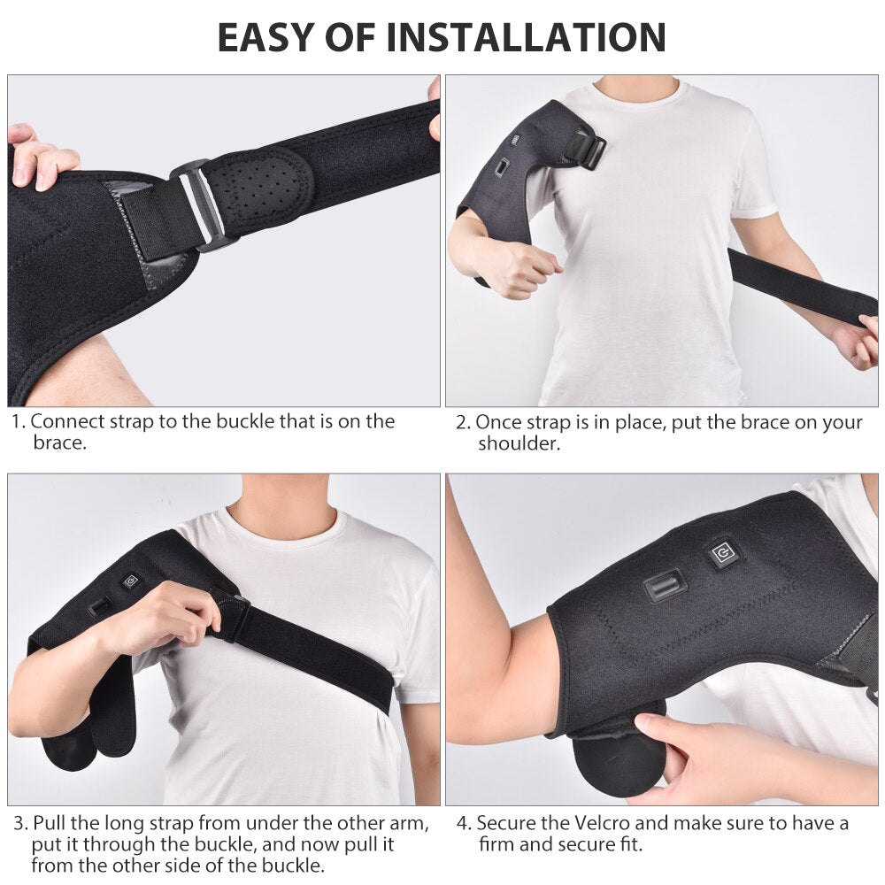 Therapy Brace Heat Shoulder Electric Joint Massage Pain Relief