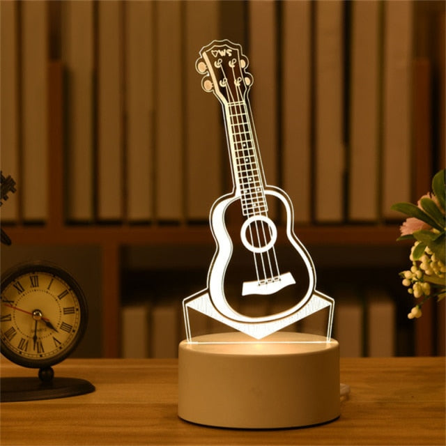 Night Light 3D  Led  Lamp For Valentines Christmas Wedding Bedroom