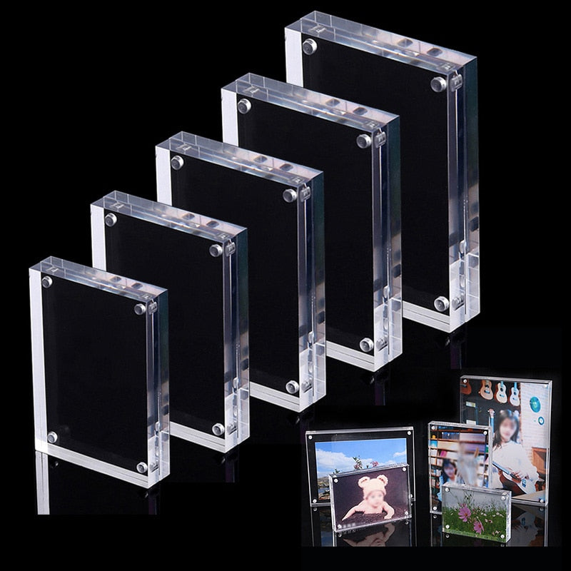 Magnetic Picture  Freestanding Clear Photo Poster Display Frame
