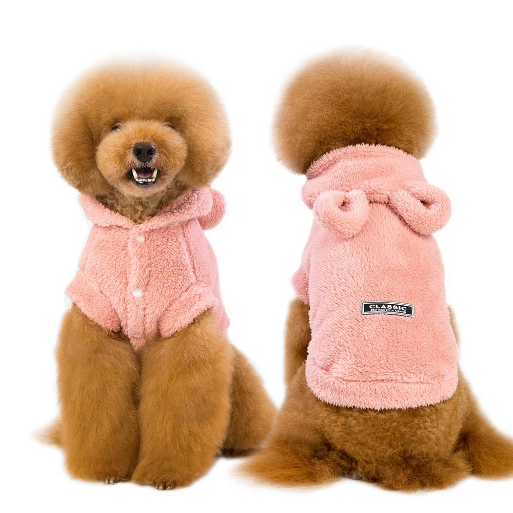 Pet Puppy Kitten Coat Jacket Winter Clothes Pink S-2XL - Mercy Abounding