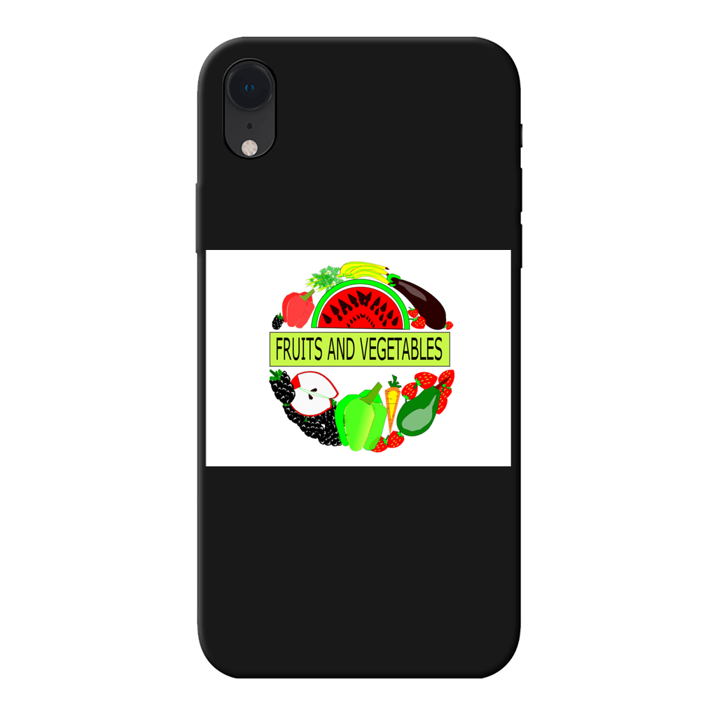 Quality Fruits And Vegetables Design Back Printed Black Soft Phone Case - Mercy Abounding