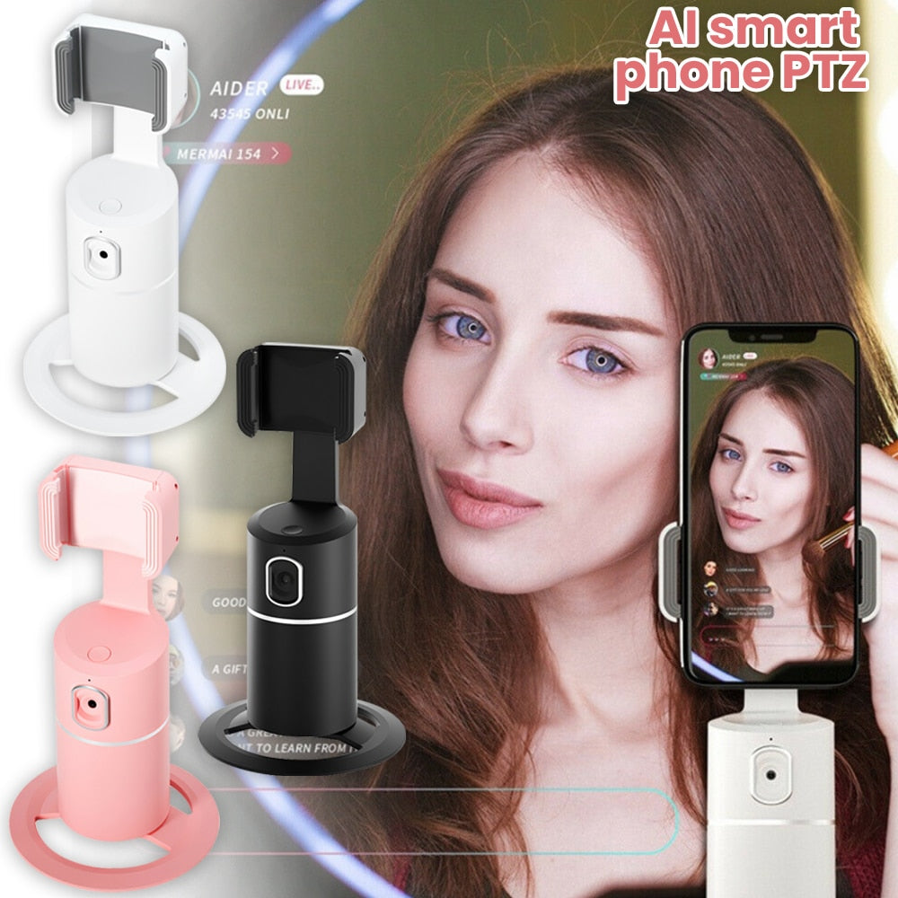 Auto Face Tracking Phone Tripod 360 Rotation Video Recorder