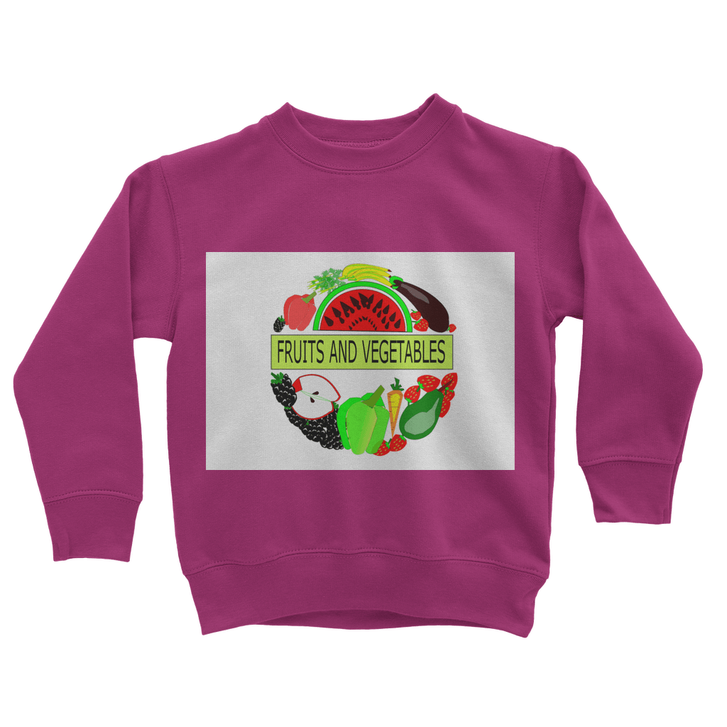 Classic Fruits And Vegetables Design Kids Sweatshirt - Mercy Abounding